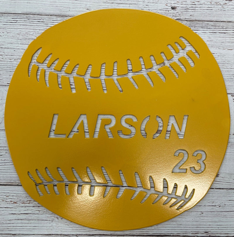 Softball with Name and Number