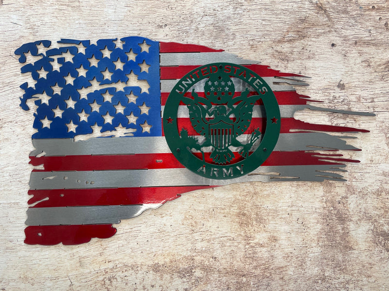 Distressed Flag with Military Logo