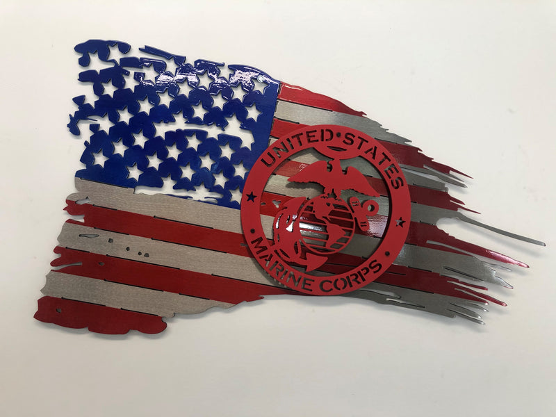 Distressed Flag with Military Logo