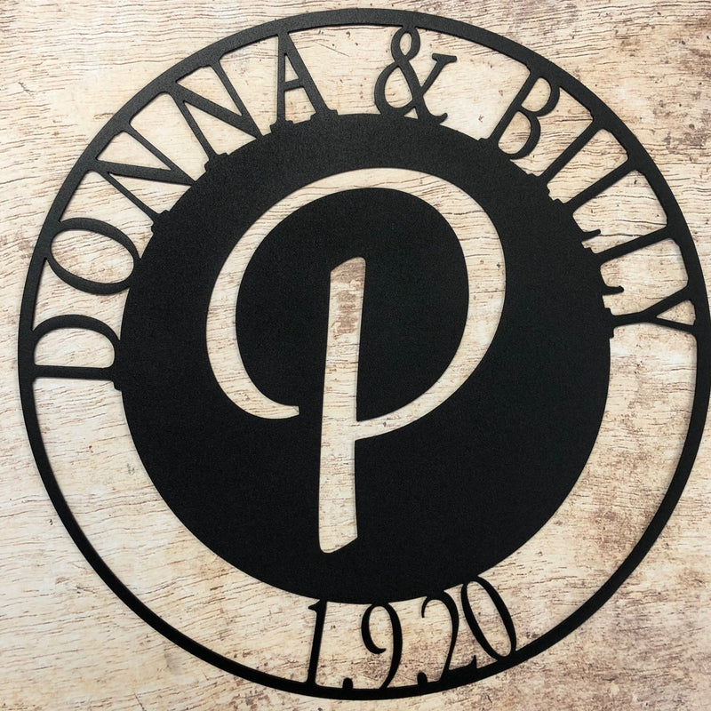Letter Monogram with Name & Date